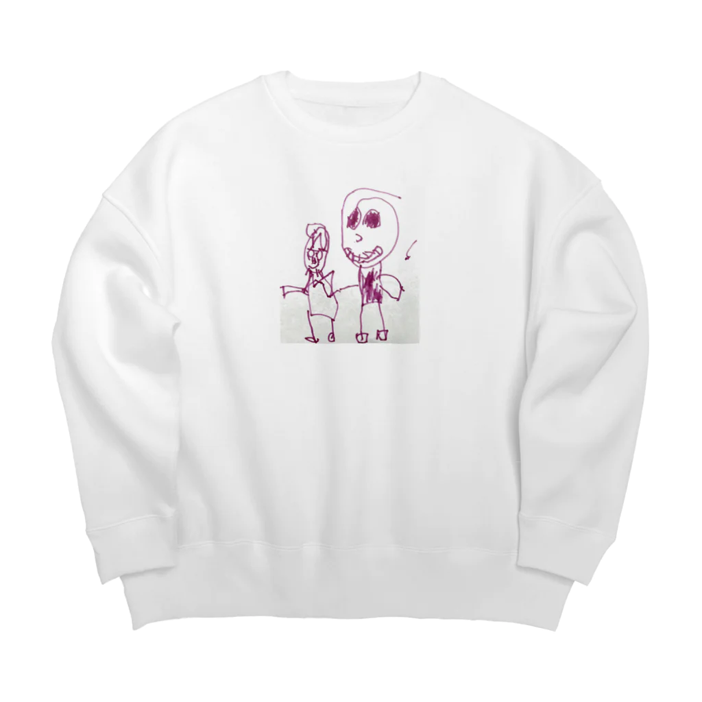 kan_drawingのラブラブな2人 Big Crew Neck Sweatshirt