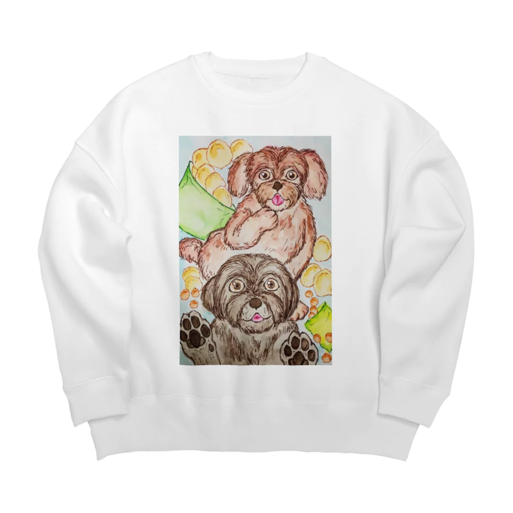 ぼくらの時間（みどり色）のポテチの日 Big Crew Neck Sweatshirt