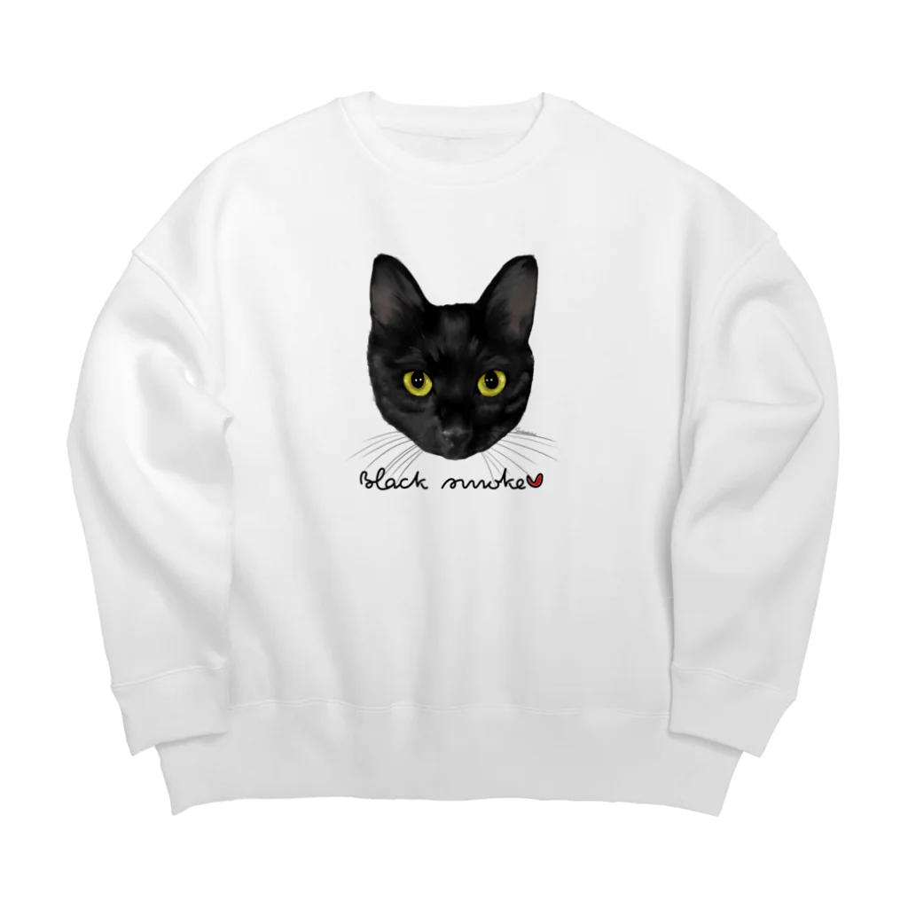 しろくまるいるいと動物たちのブラックスモークタビー Big Crew Neck Sweatshirt