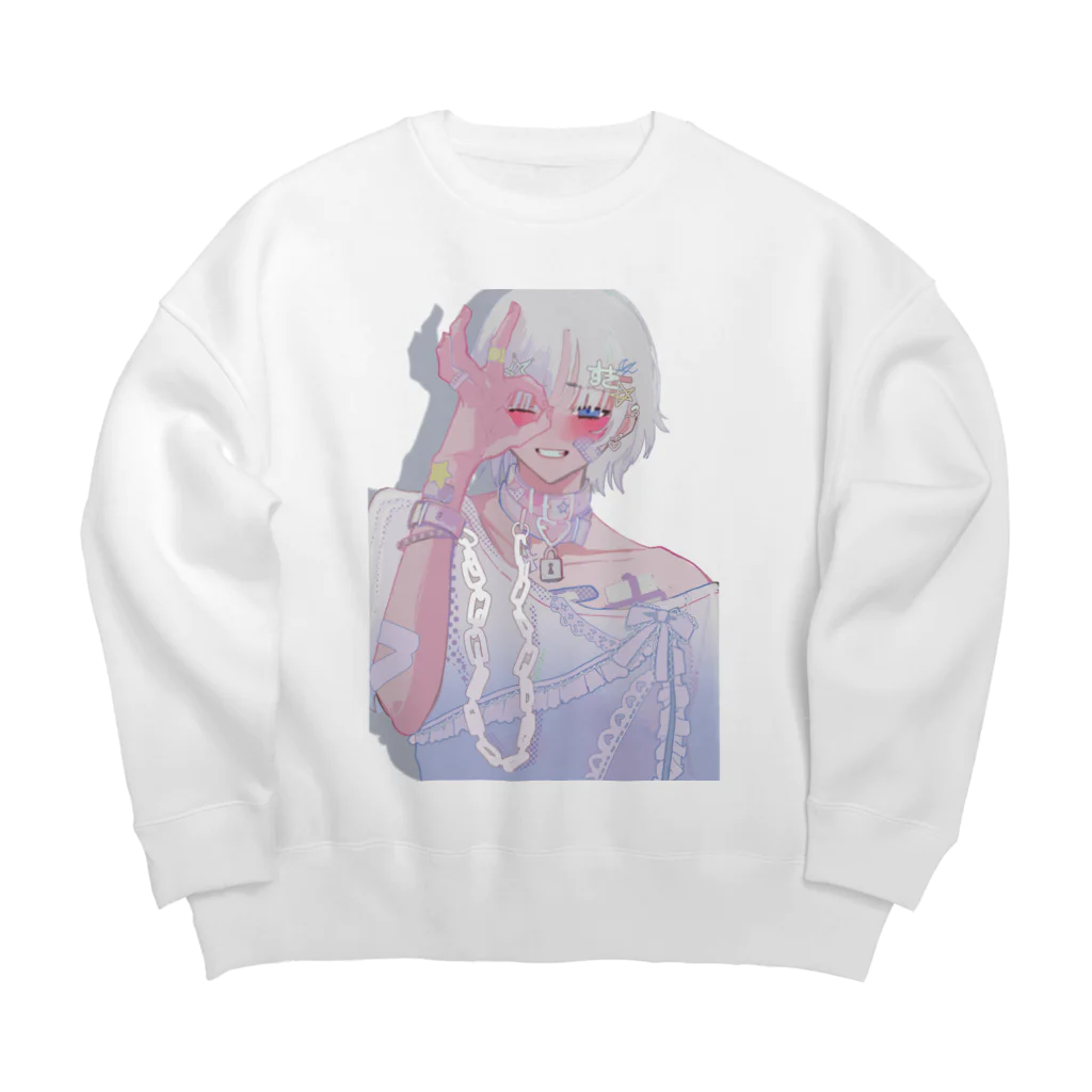 三日月ランプのおっけー男の子（2023年美少年展×SUZURIコラボ） Big Crew Neck Sweatshirt