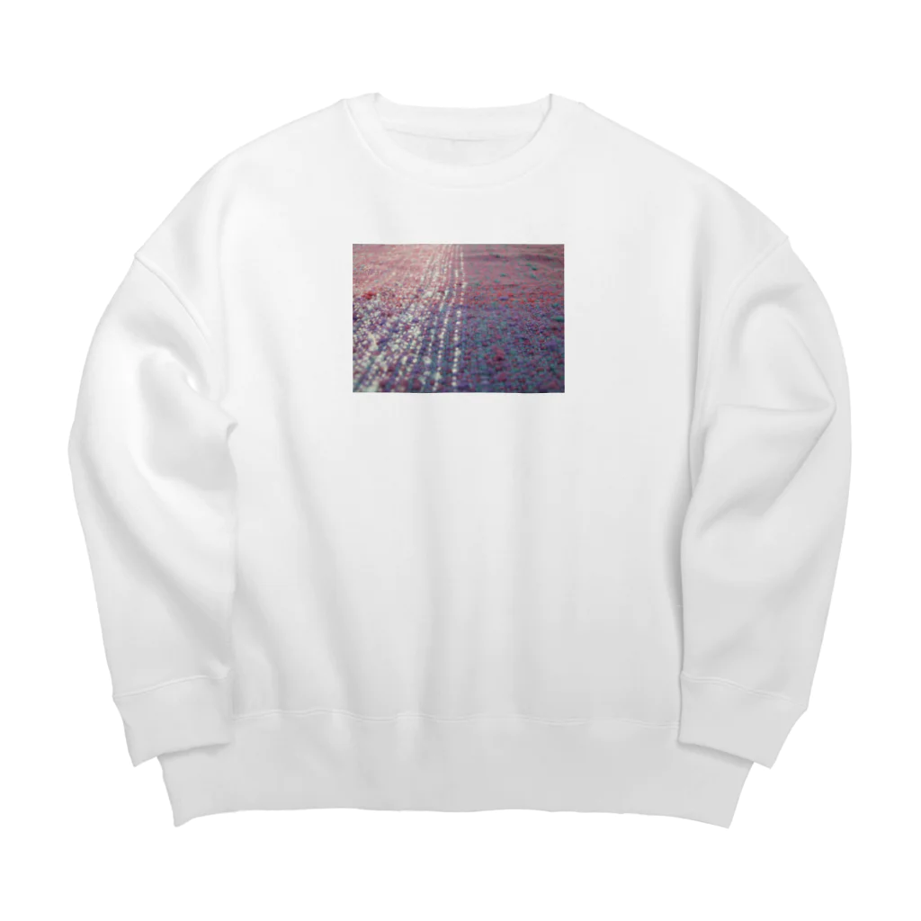 お花やさんの織物　ピンク・紫・青緑 Big Crew Neck Sweatshirt