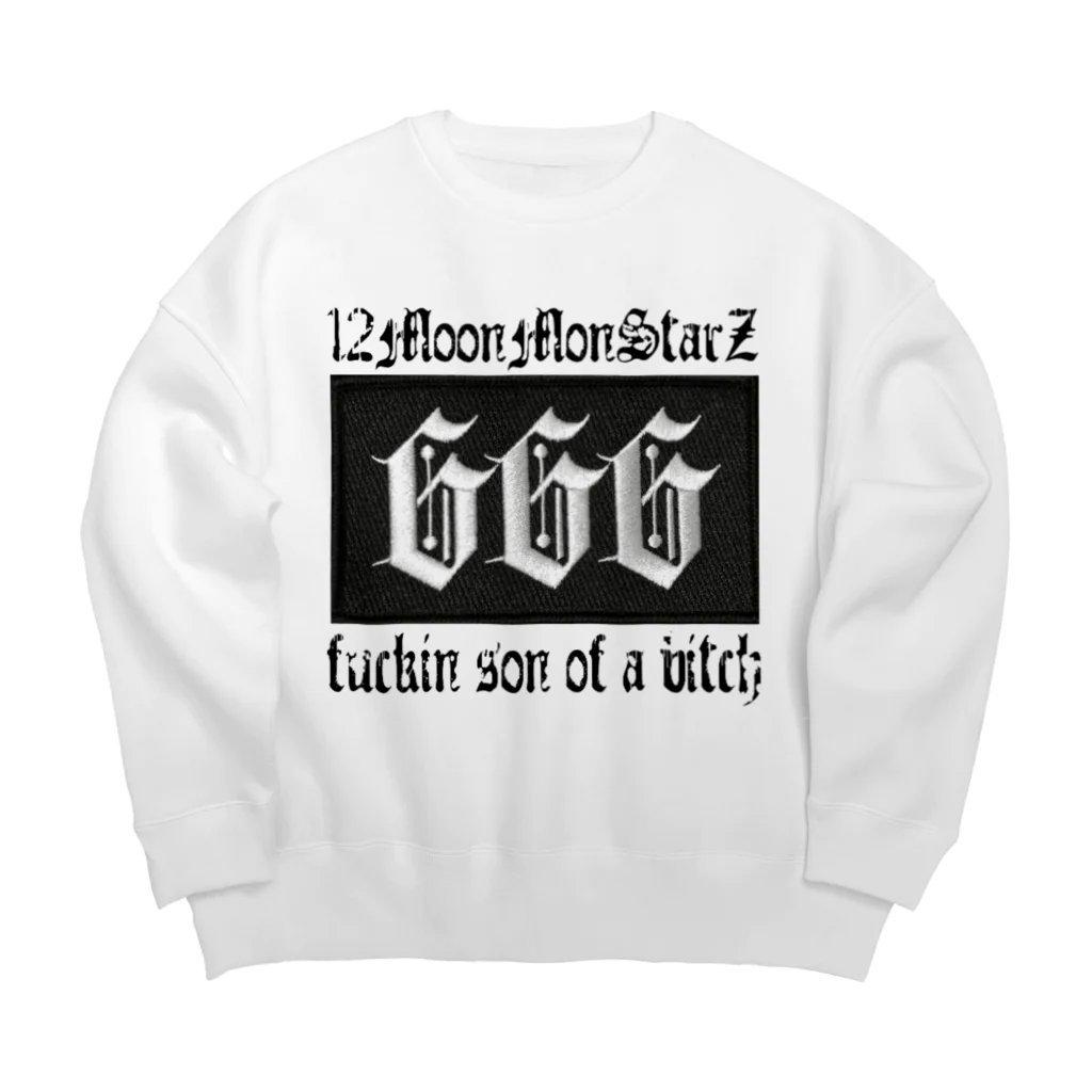 【12moonMonstarＺ】トゥエルブムーンモンスターズのサノバビッチ666 Big Crew Neck Sweatshirt