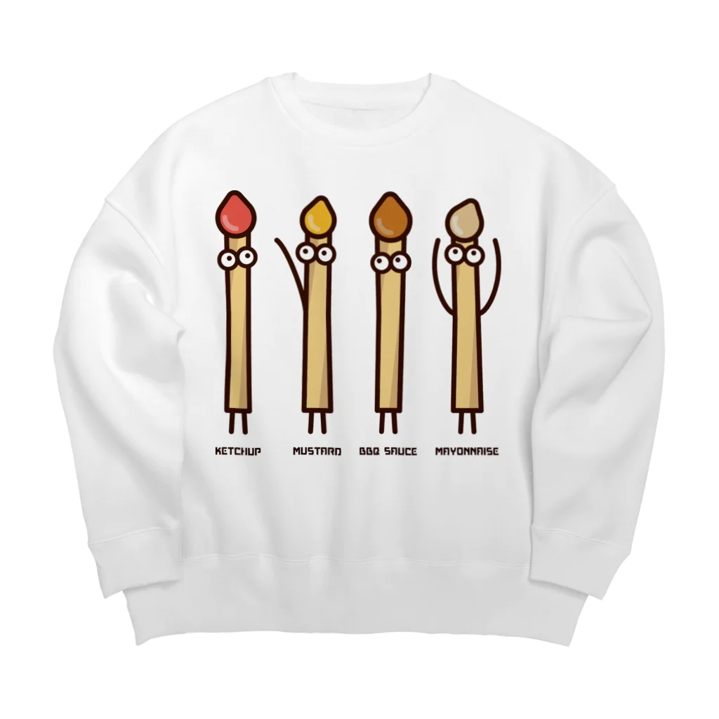 高堂玲/イラストの方のフライドポテト4兄弟 Big Crew Neck Sweatshirt