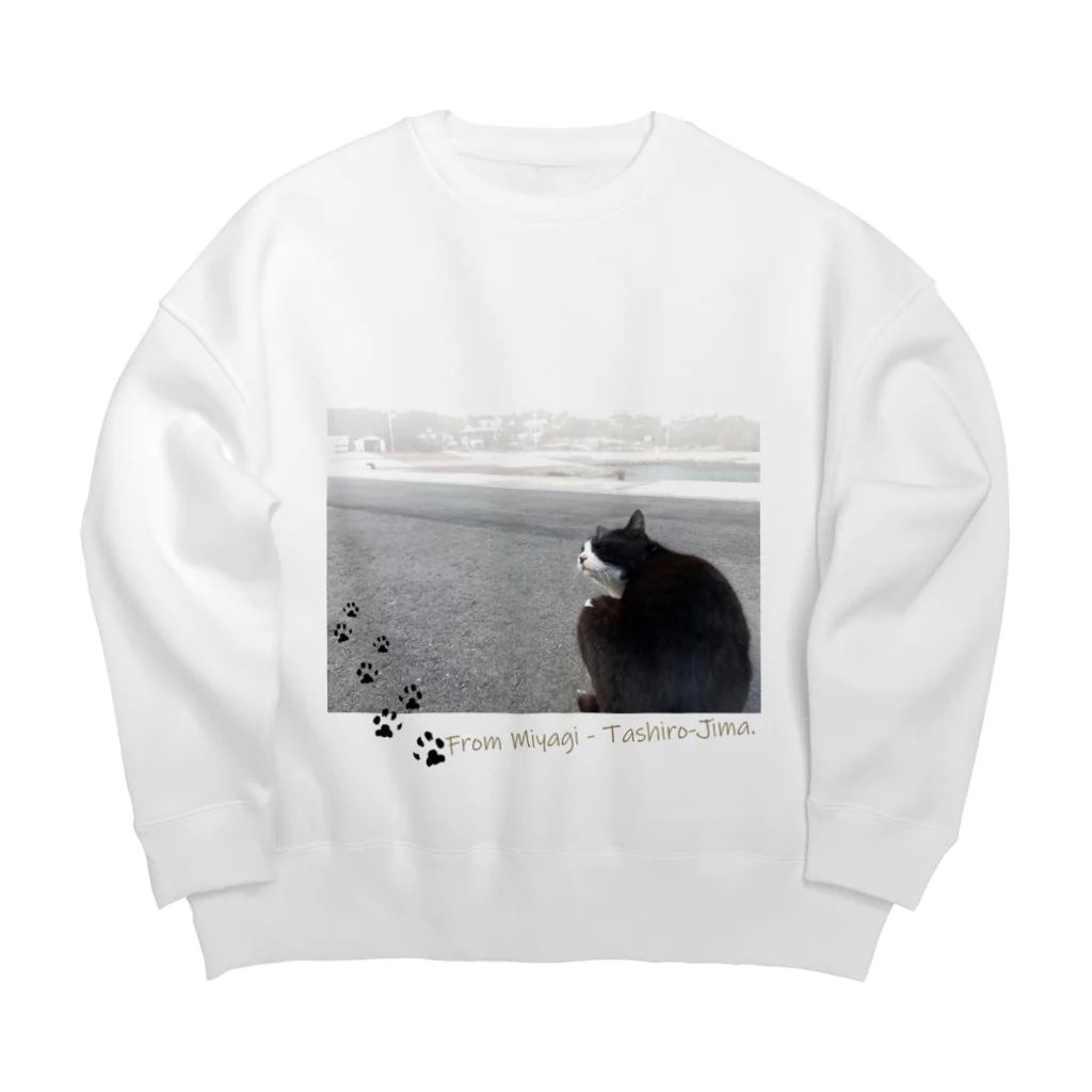 秘密結社猫のために生きよの田代島にゃんシリーズ　平和な日常 Big Crew Neck Sweatshirt