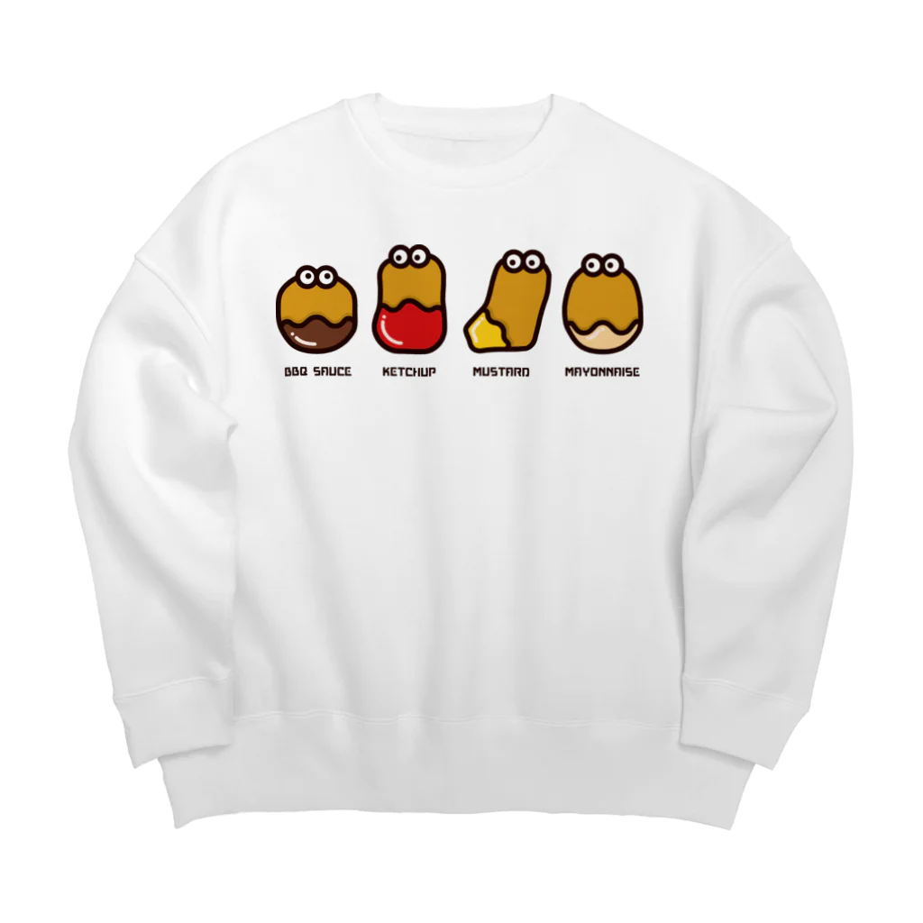 高堂玲/イラストの方のチキンナゲット４兄弟 Big Crew Neck Sweatshirt