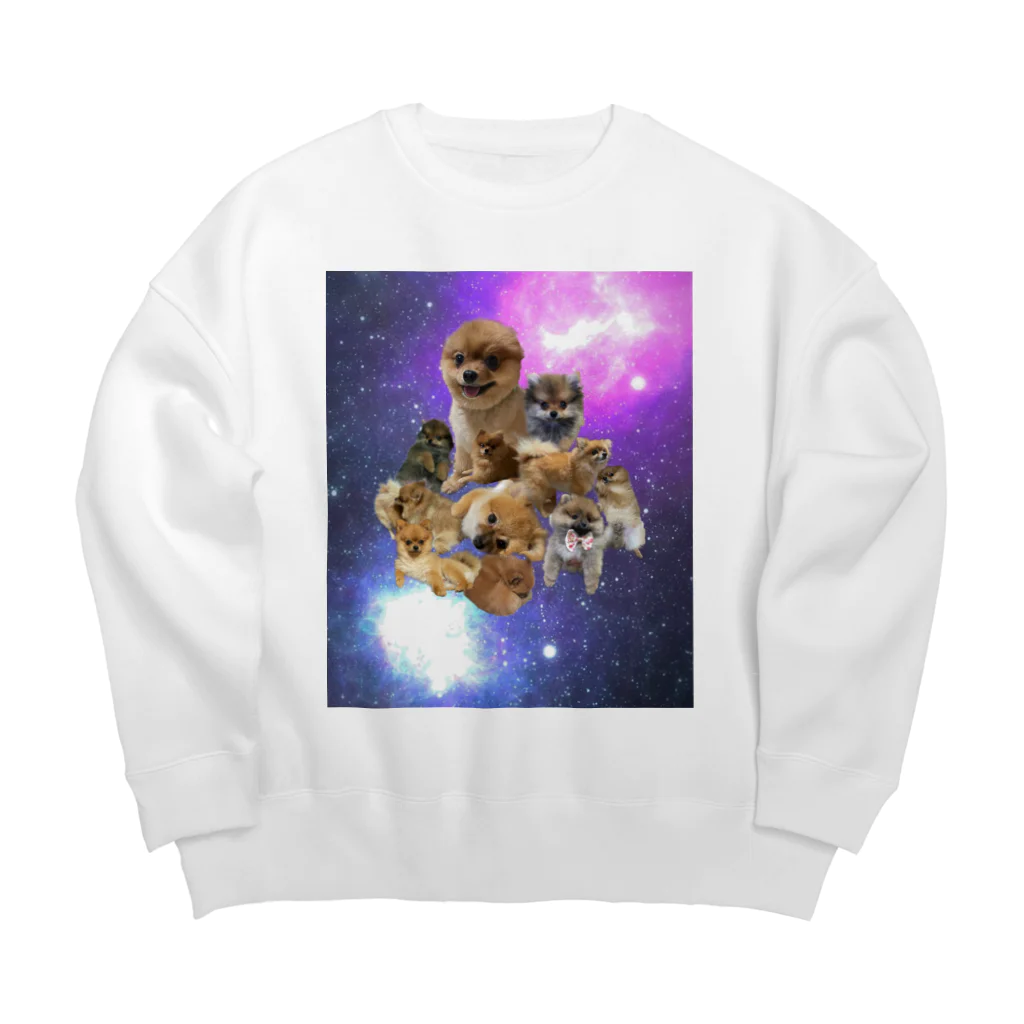 ポメラニアンやさんの宇宙犬 Big Crew Neck Sweatshirt