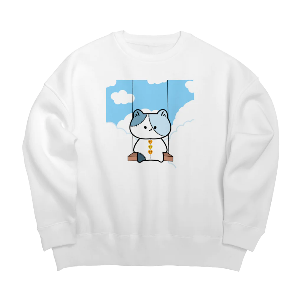 子ヤギさんのツギハギクマ Big Crew Neck Sweatshirt