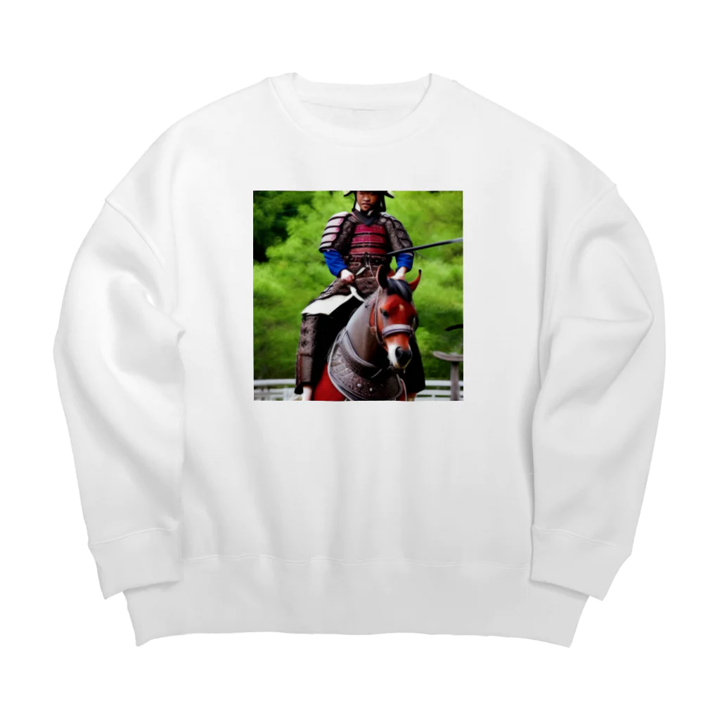 ミラくまの鎧を着た侍 Big Crew Neck Sweatshirt