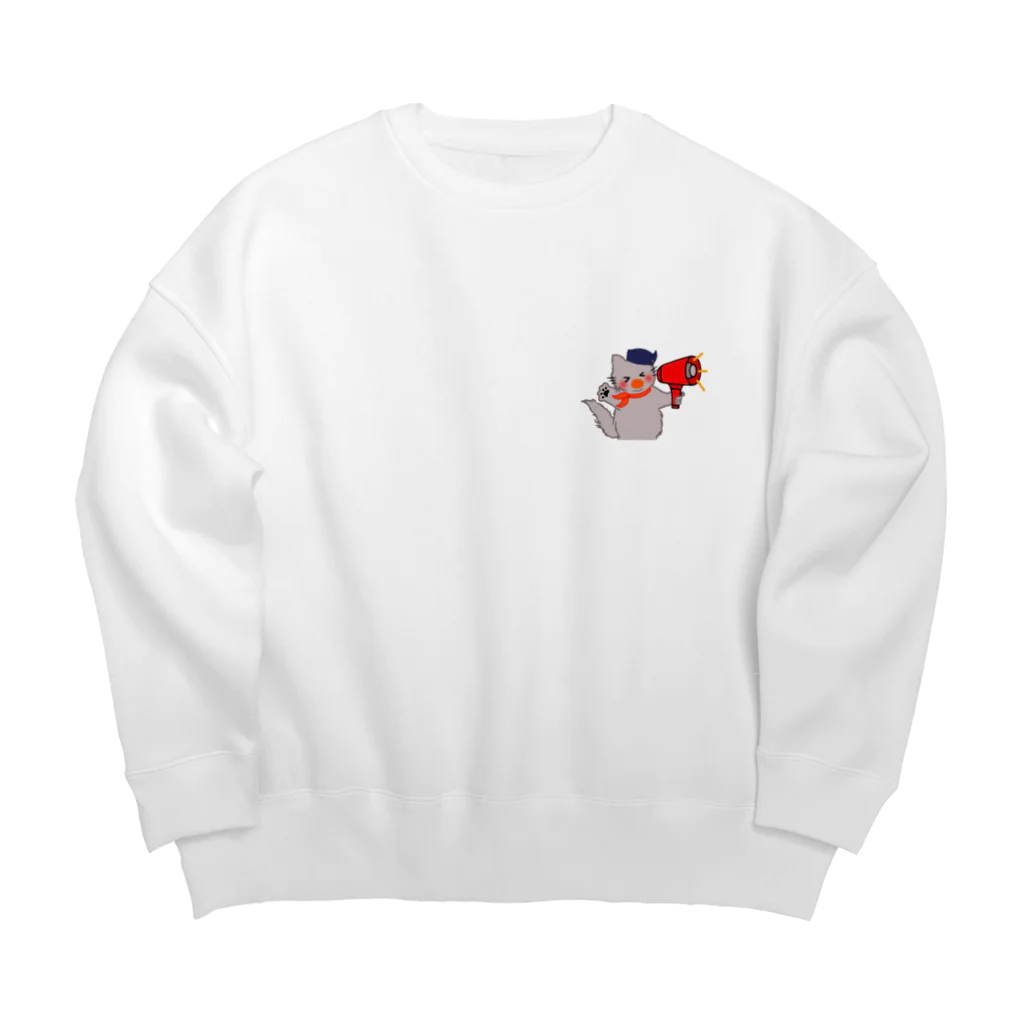 momo-nonoのもちもちほっぺのねこ Big Crew Neck Sweatshirt