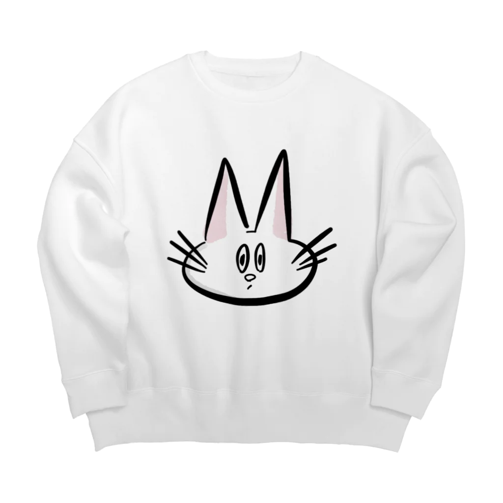 NYAGO NYAGO MARKETの驚いて目が巨大化したネコ Big Crew Neck Sweatshirt