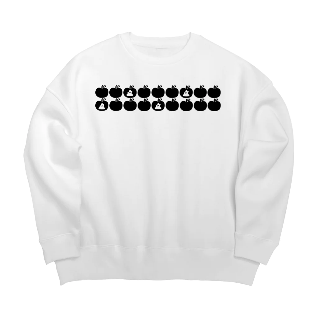 モナ子のレトロアオモリンゴブラック Big Crew Neck Sweatshirt