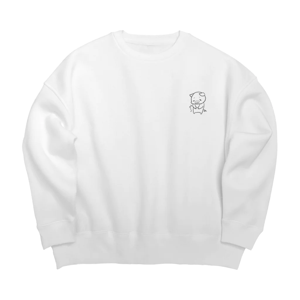 ぴちゃんのこぶたのぴーちゃん(空腹) Big Crew Neck Sweatshirt