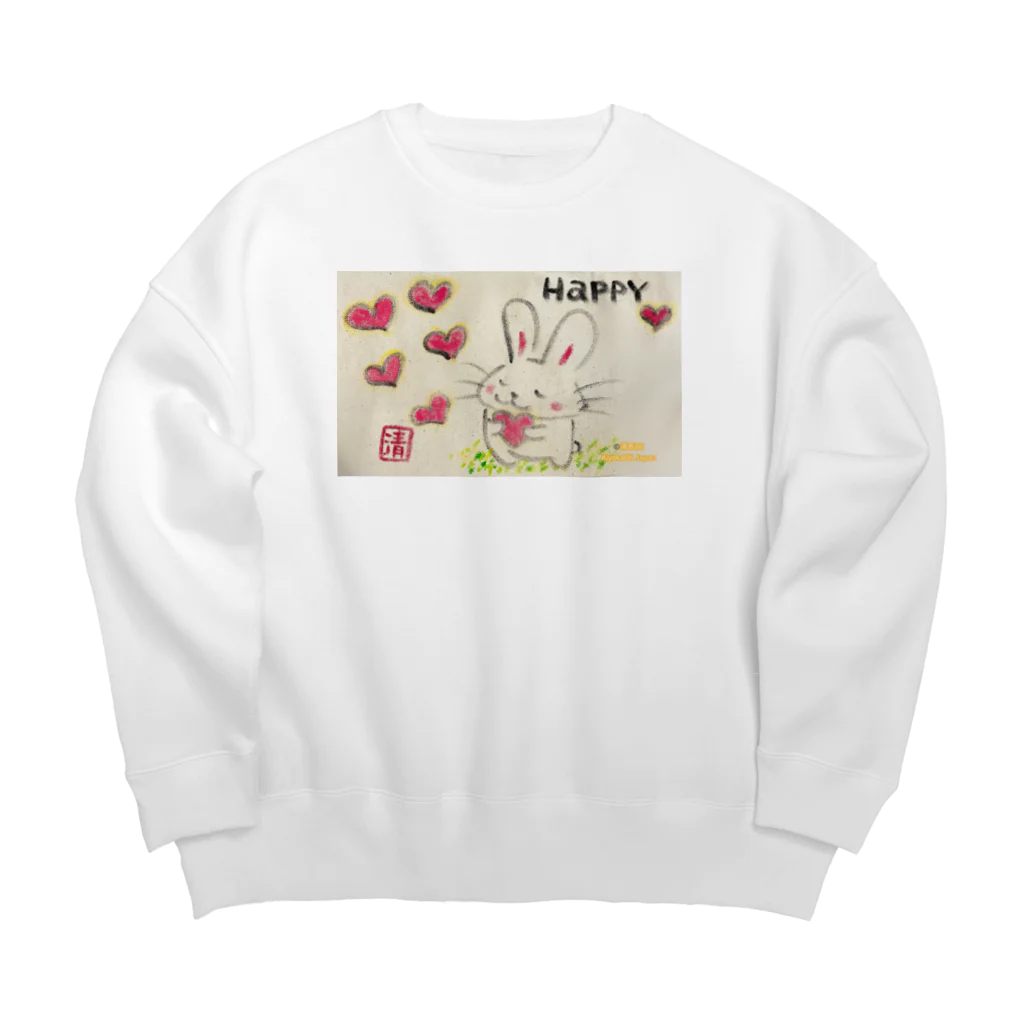 KIYOKA88WONDERLANDのうさぎちゃん。HAPPY Big Crew Neck Sweatshirt