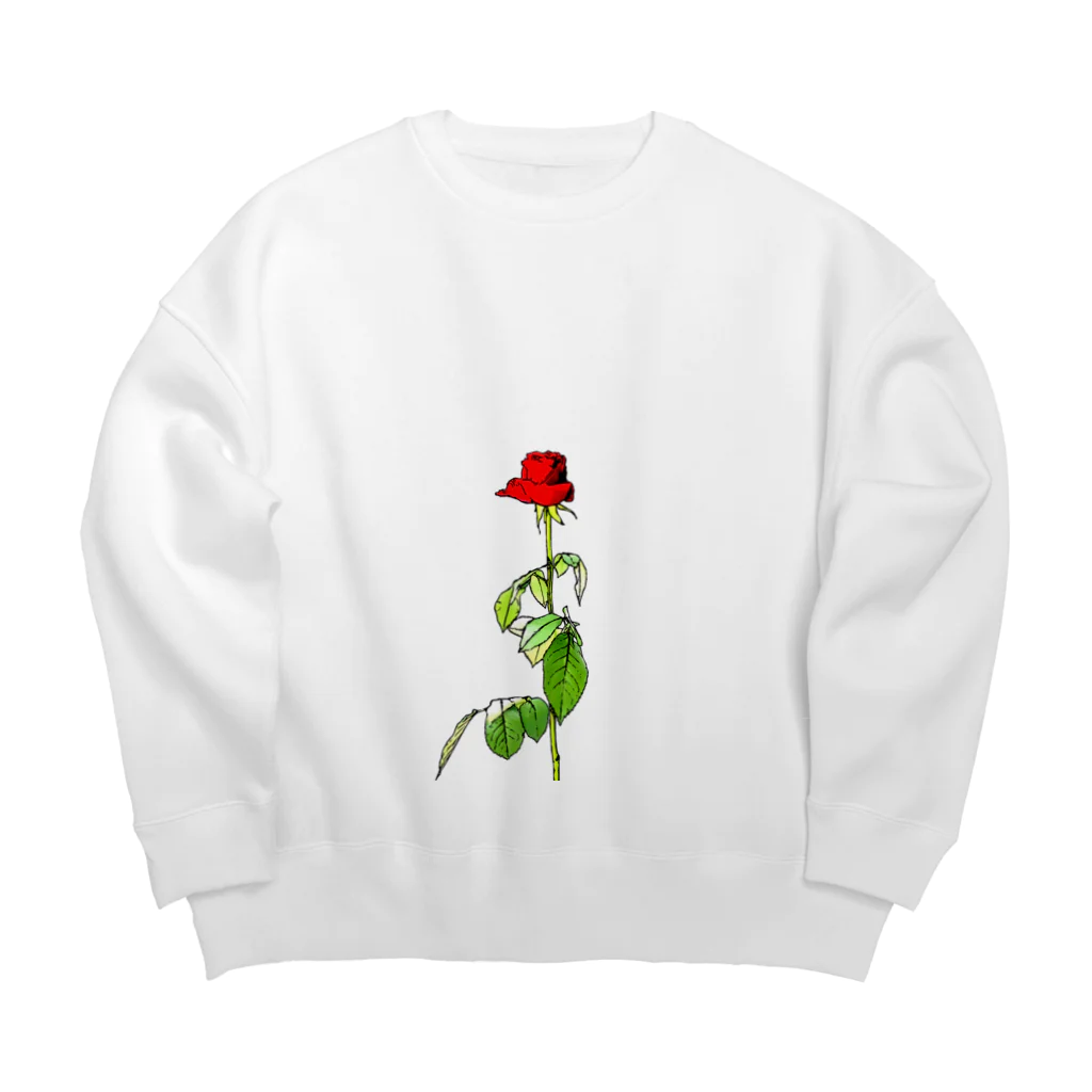 Onuuuun Artの薔薇 Big Crew Neck Sweatshirt