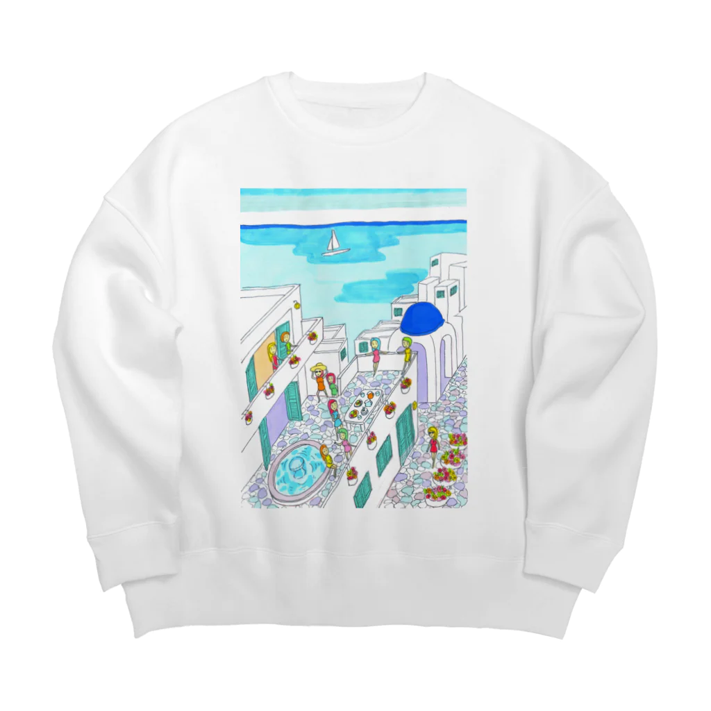 AKISENのエーゲ海ガールズ Big Crew Neck Sweatshirt