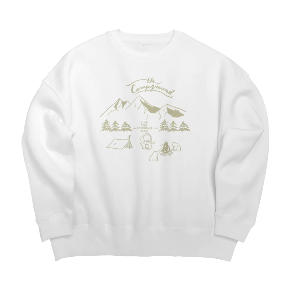 kiki25のくま親子のキャンプ(モカベージュ) Big Crew Neck Sweatshirt