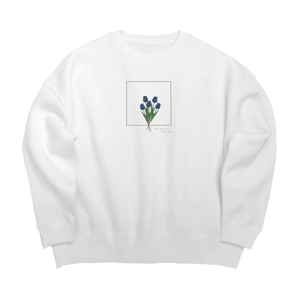 rilybiiのblue tulip bouquet , logo flame Big Crew Neck Sweatshirt