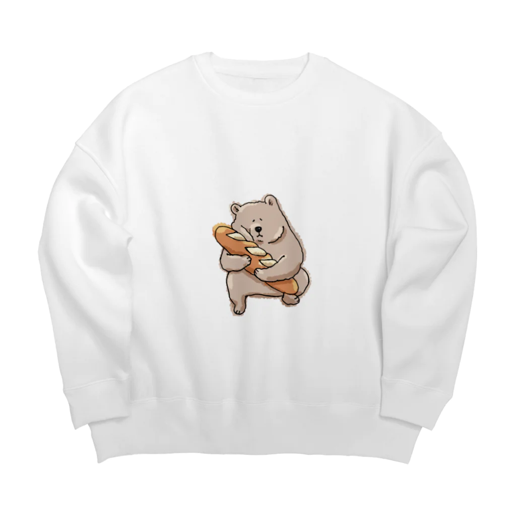 くまこのパンをギューするくまさん Big Crew Neck Sweatshirt