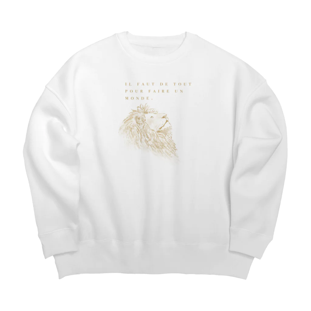 kiki25のライオン(フランス語　世界には全てが必要) Big Crew Neck Sweatshirt