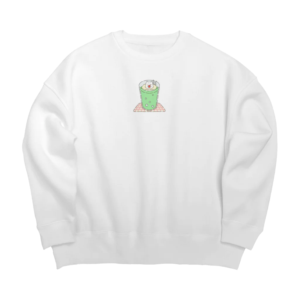 ぱ！のふわふわねこ クリームソーダ Big Crew Neck Sweatshirt