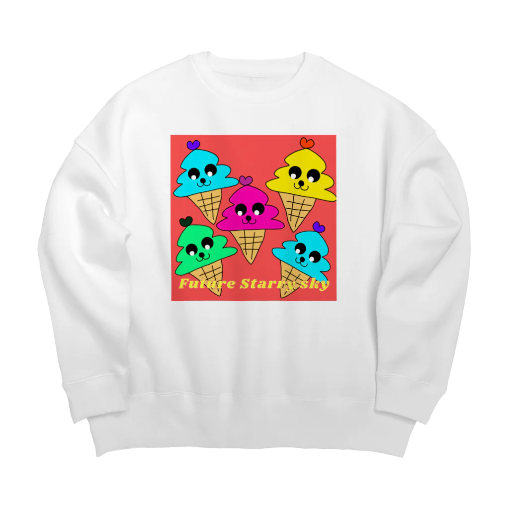 Future Starry Skyのソフトクリーム🍦 Big Crew Neck Sweatshirt