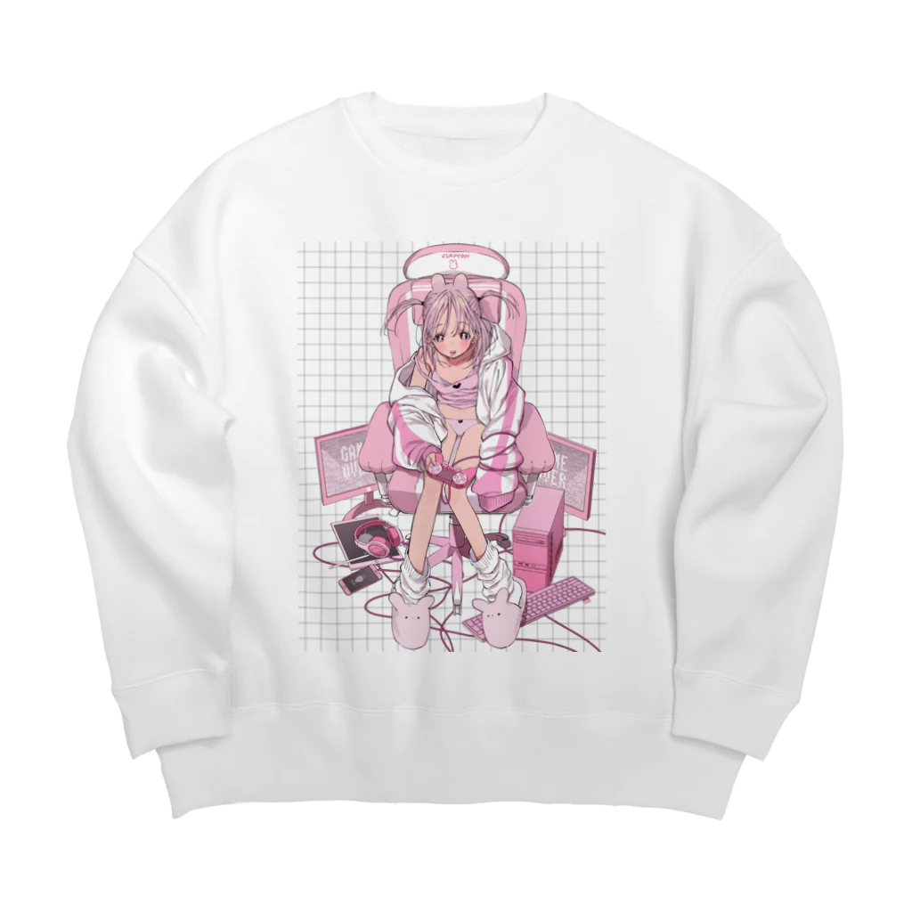 棉きのしのUSAPYONシリーズ Big Crew Neck Sweatshirt