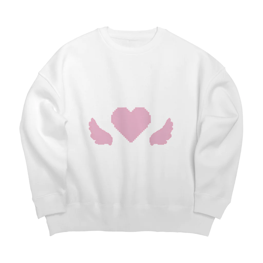 AngeThirdのドットハートエンジェル【ピンク】 Big Crew Neck Sweatshirt