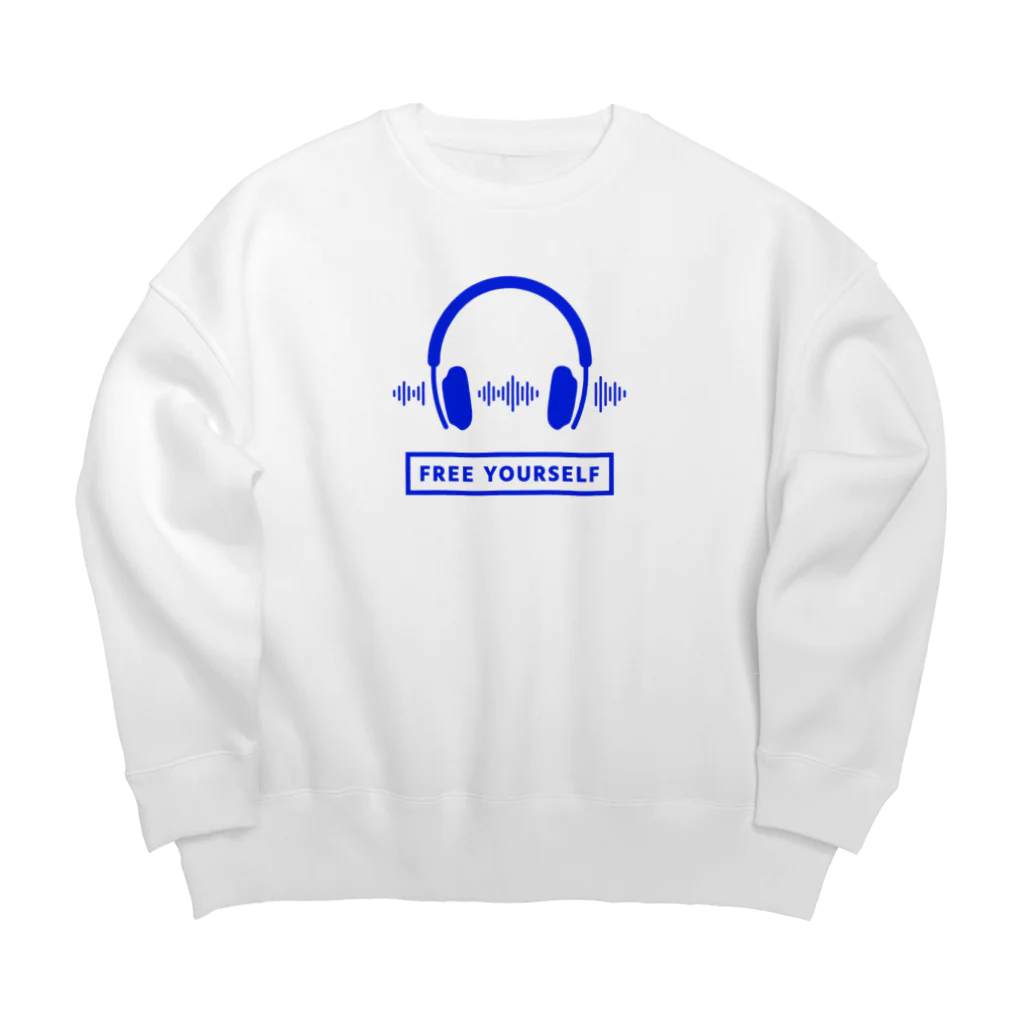 香庭くゆるのヘッドホン/音楽/MUSIC Big Crew Neck Sweatshirt