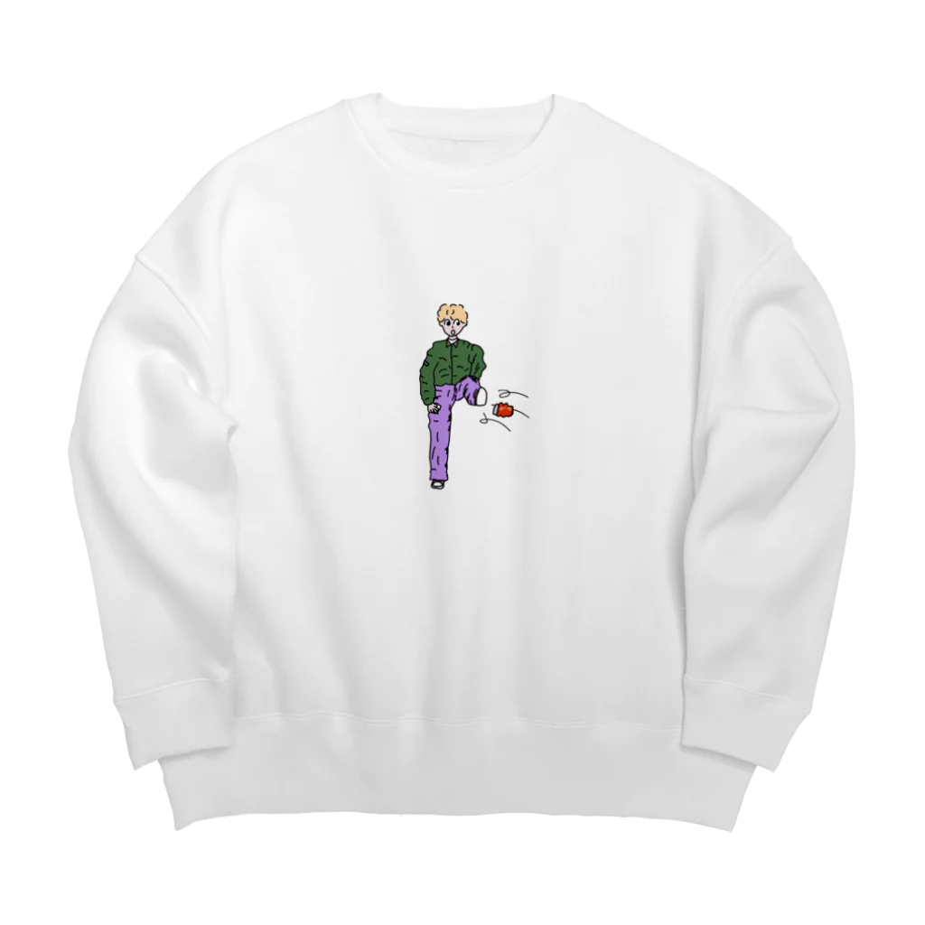 けんけんの缶蹴りボーイ Big Crew Neck Sweatshirt