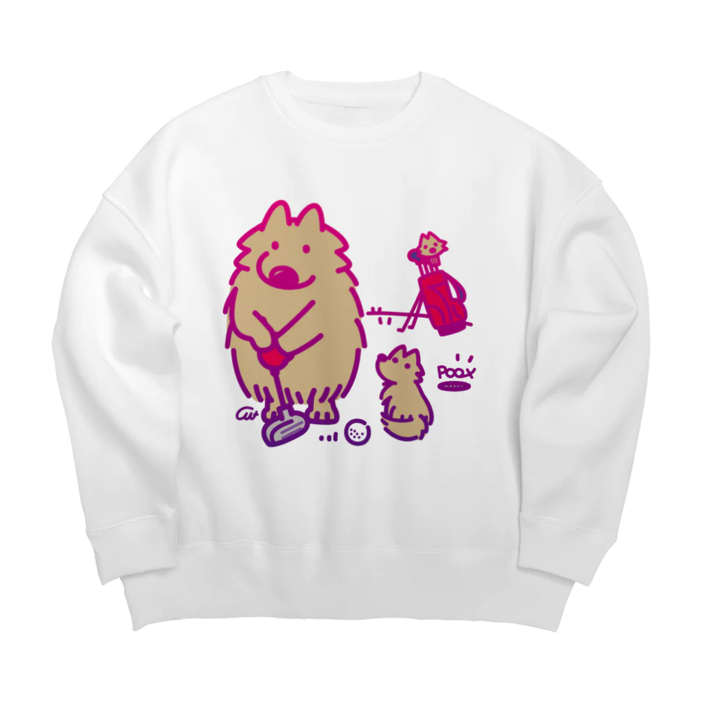 イラスト MONYAAT のポメラニアン　ゴルフ2 A Big Crew Neck Sweatshirt