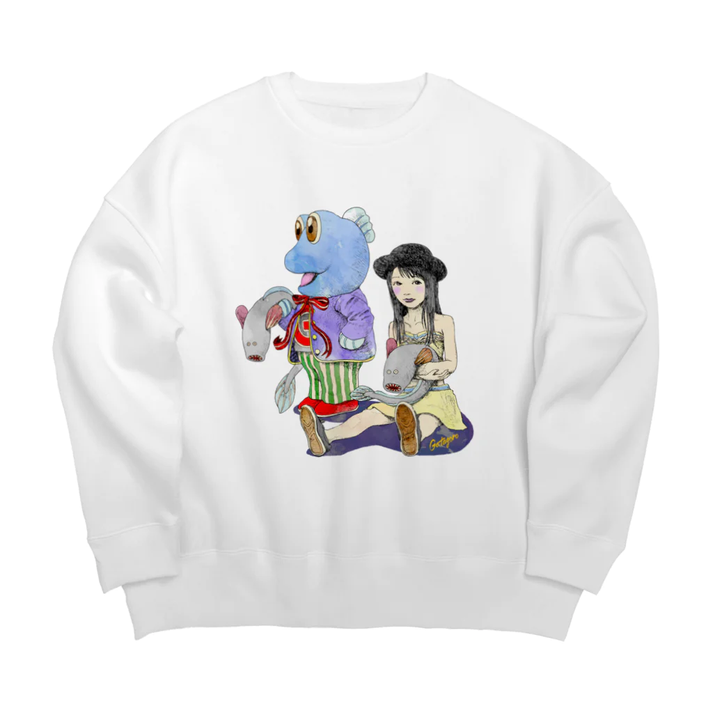 有明ガタァ商会のガタリナとワラスボ Big Crew Neck Sweatshirt