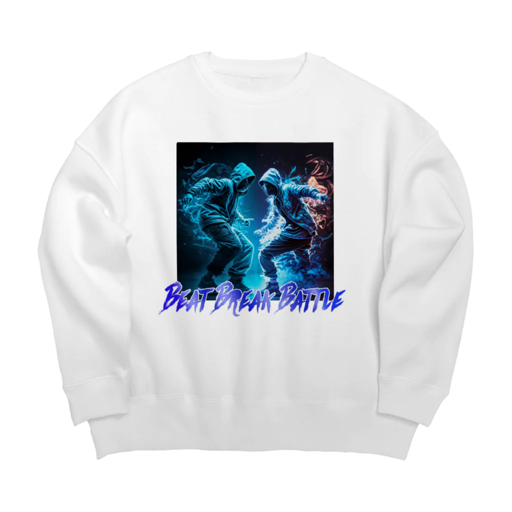 RATELの繊細なタッチで軽快なネオンブルーのヒップホップダンスバトルデザイン Big Crew Neck Sweatshirt