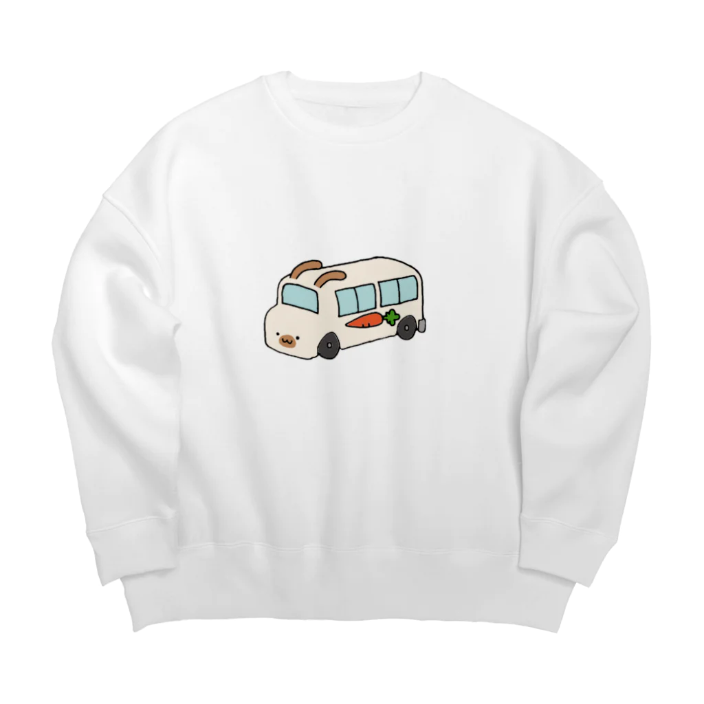 いぬのはなこ小屋のうさぎ幼稚園(白茶) Big Crew Neck Sweatshirt