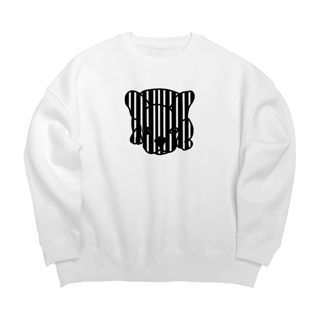 みつまめこshopのストライプ犬 Big Crew Neck Sweatshirt