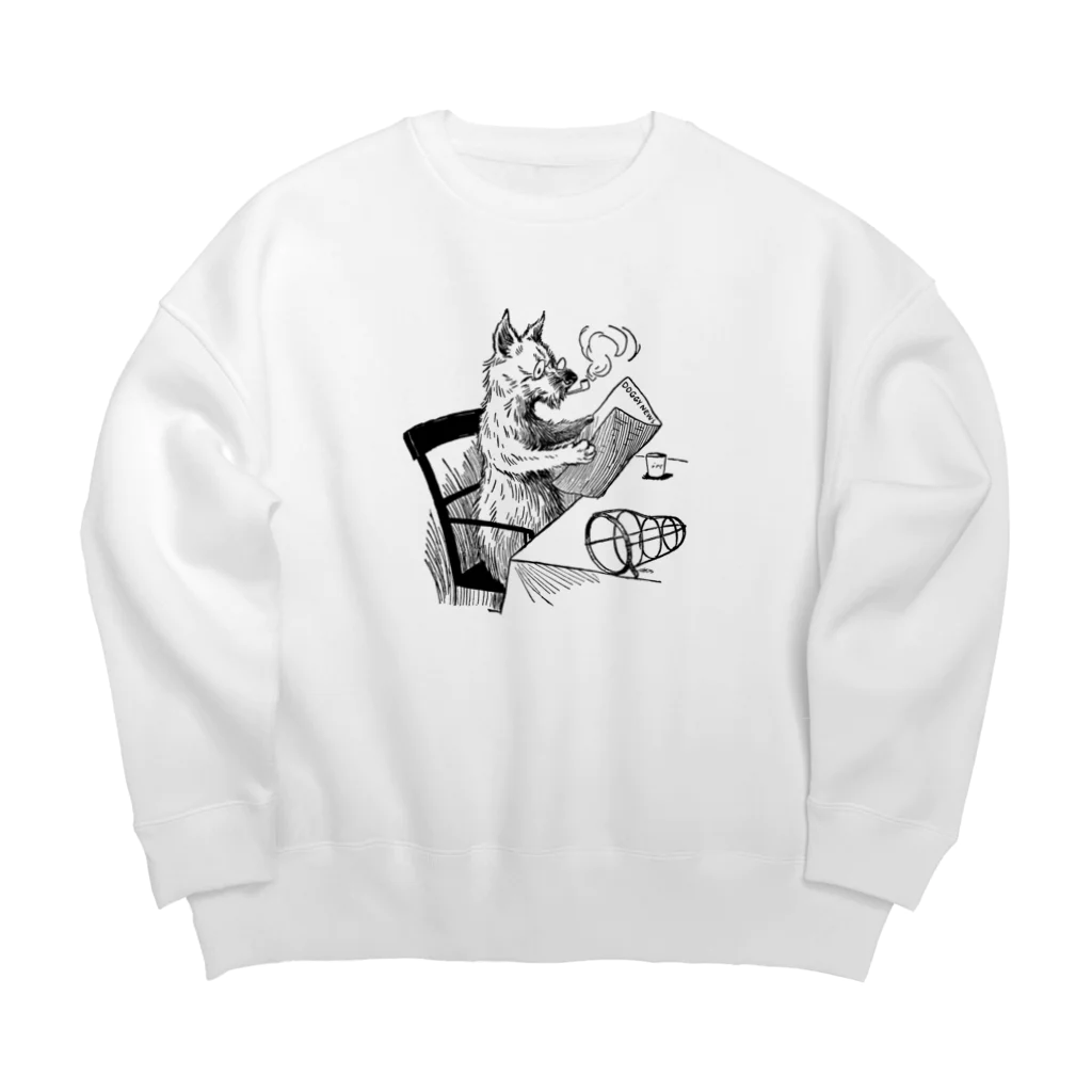 古書　天牛書店の新聞を読む犬 ＜ルイス・ウェイン＞ Big Crew Neck Sweatshirt