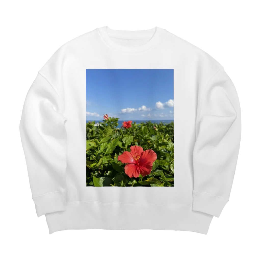 Ripples沖縄レジンアートの沖縄の海とハイビスカス Big Crew Neck Sweatshirt