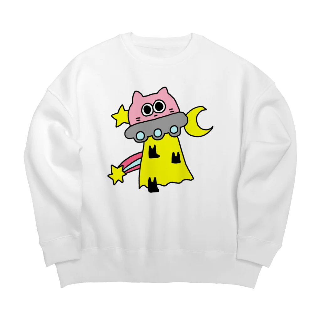 iroha-otoのネコちゃんもどき　UFO Big Crew Neck Sweatshirt