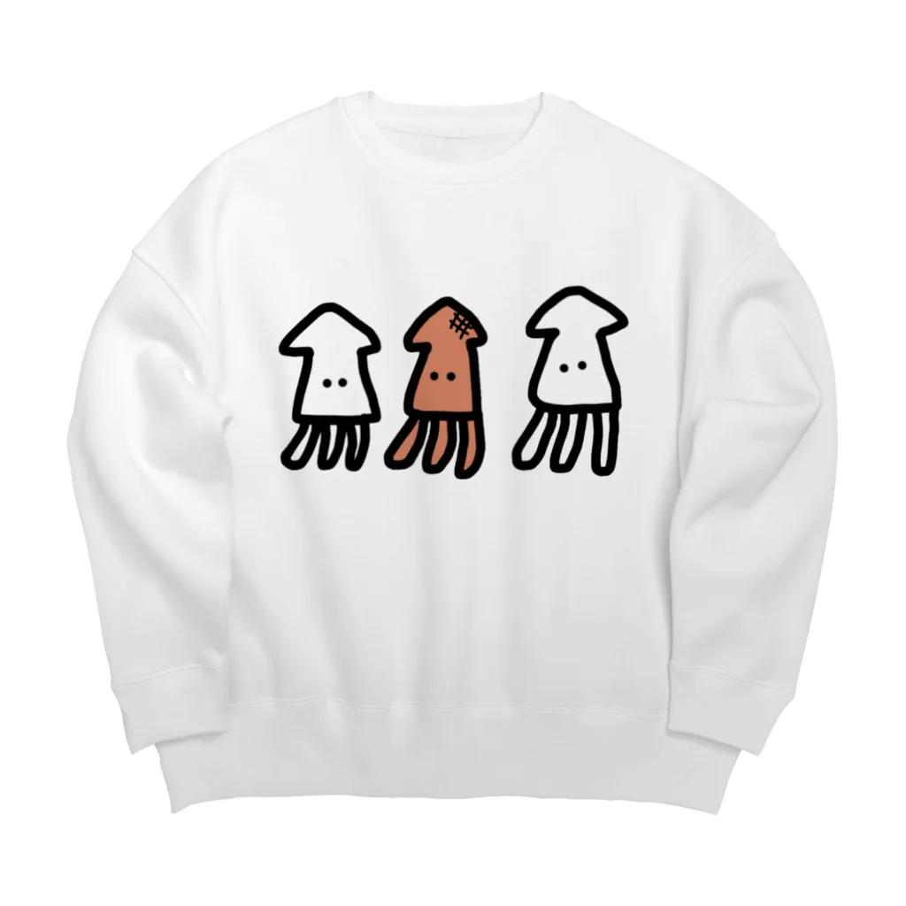 なでしこ@デザインのいか焼きイカいか Big Crew Neck Sweatshirt