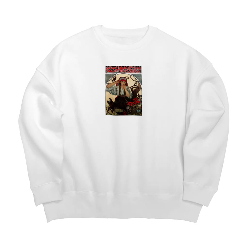 歴史グッツショップの『モラヴィアの教師聖歌隊』(1911) アルフォンス・マリア・ミュシャ Big Crew Neck Sweatshirt