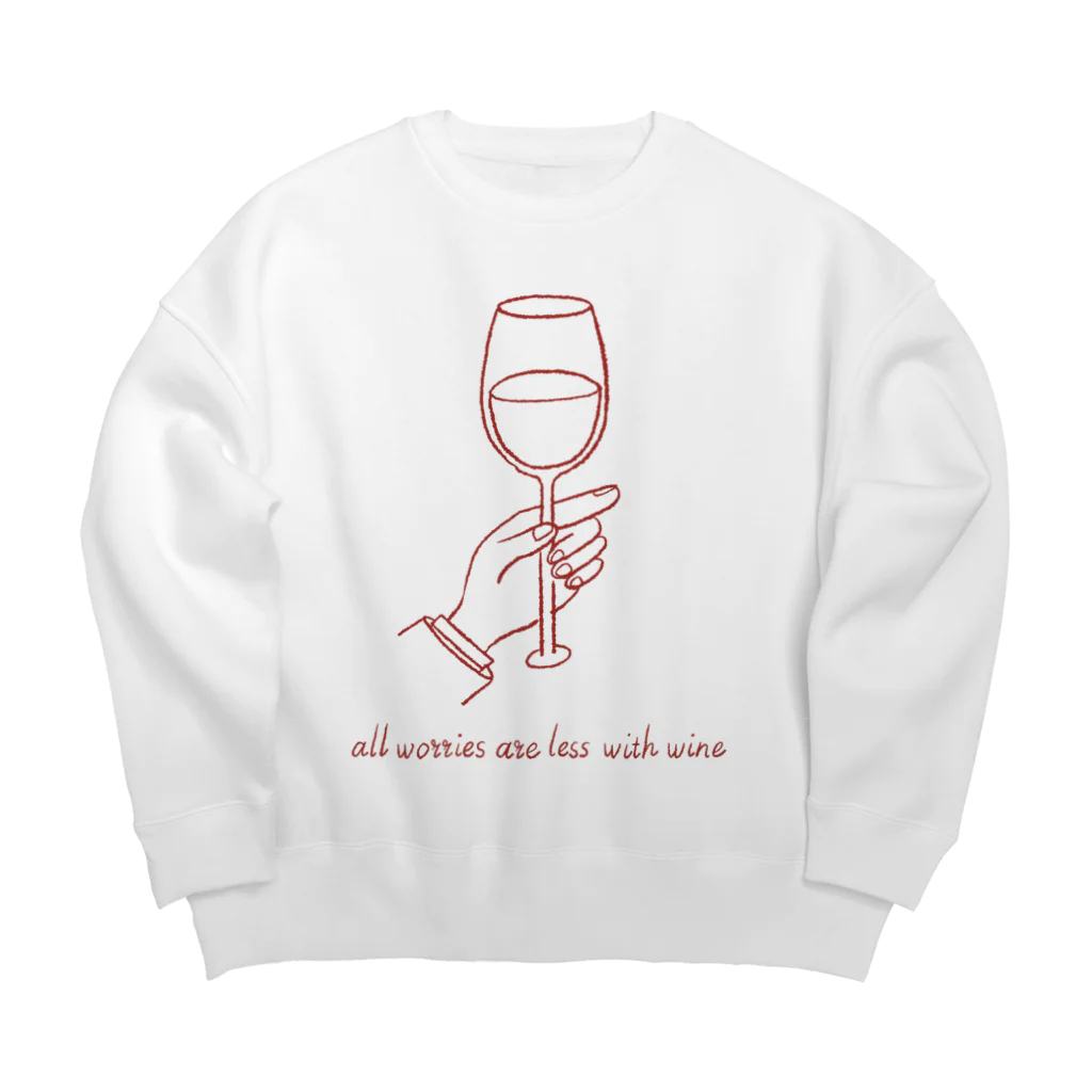 Blue chairのAll worries are less with wine. Big Crew Neck Sweatshirt