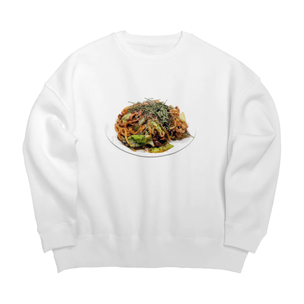 メシテロタイプ（飯テロTシャツブランド）の焼うどん Big Crew Neck Sweatshirt