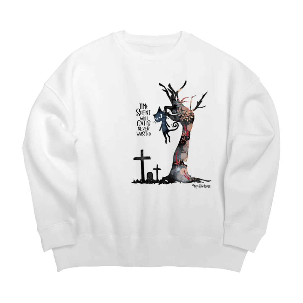 Ryuthirdの猫の木 Big Crew Neck Sweatshirt