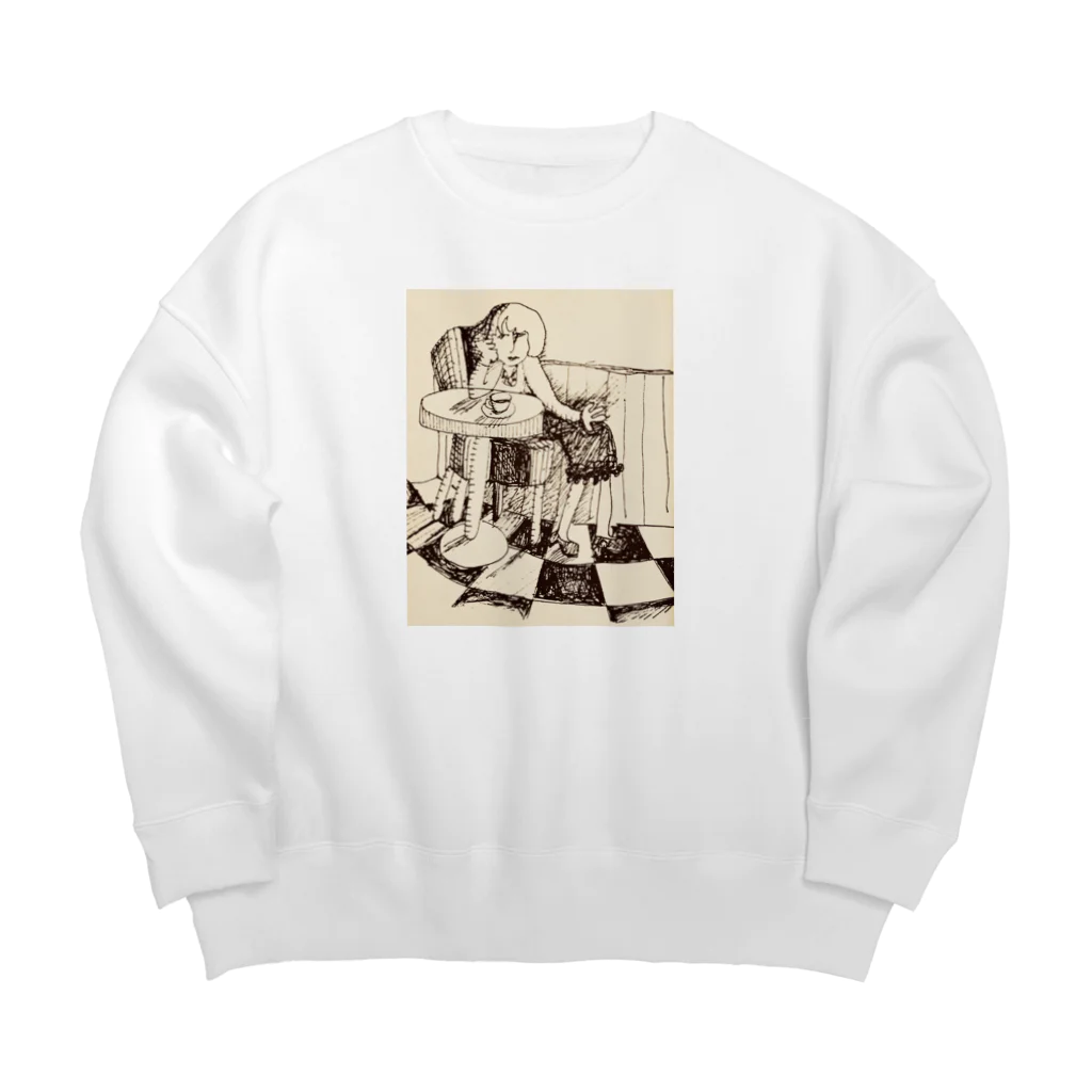 izumi_salonのカフェテリア zine Big Crew Neck Sweatshirt