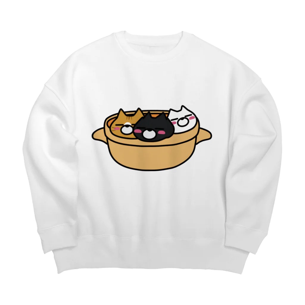 BADCAT GOODS SHOPの鍋ねこトリオ Big Crew Neck Sweatshirt