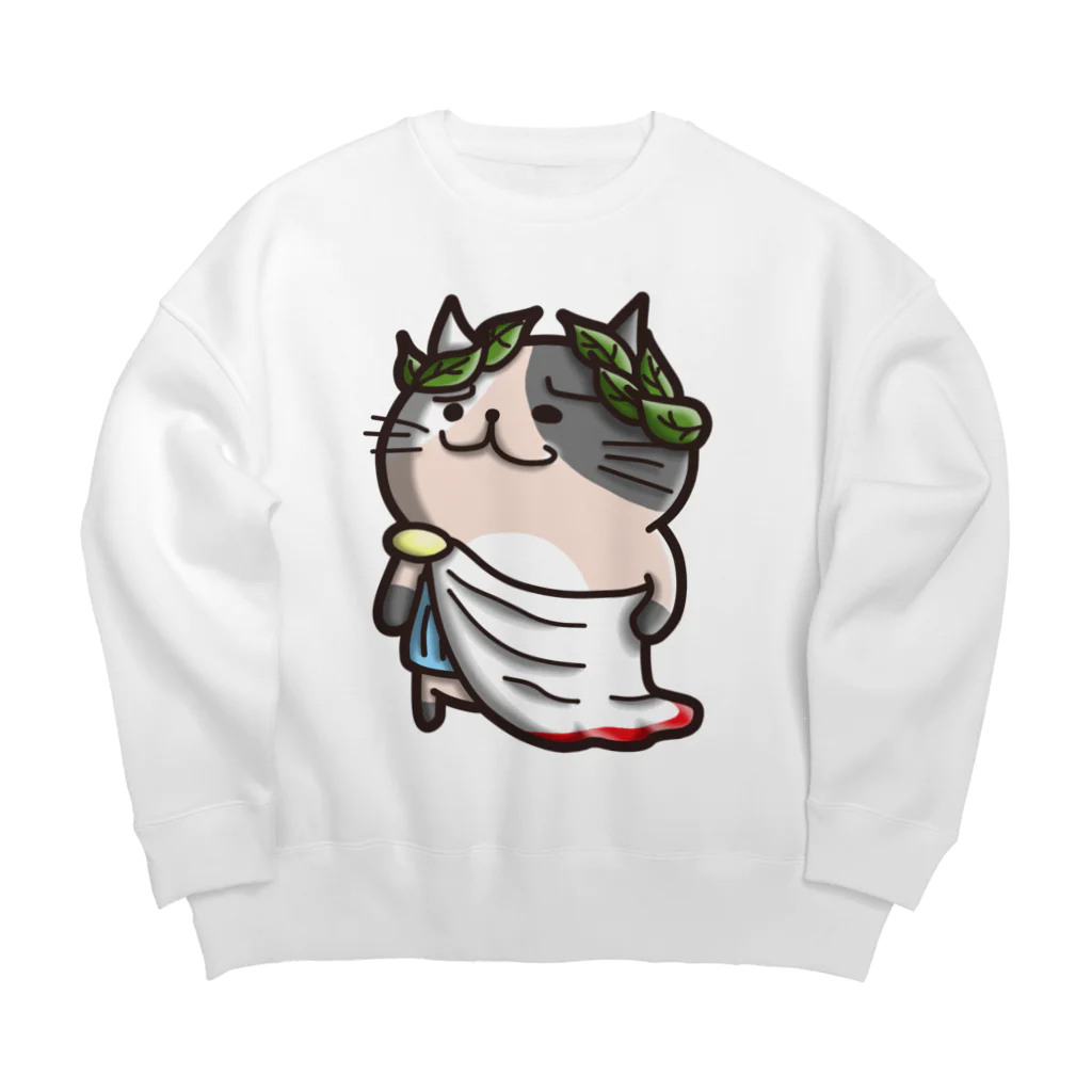 ひよこ男爵とまだむにゃんのにゃえさる (まだむにゃん) Big Crew Neck Sweatshirt