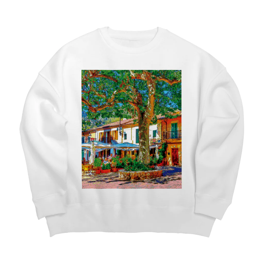 GALLERY misutawoのマヨルカ島 バルデモーサの広場 Big Crew Neck Sweatshirt