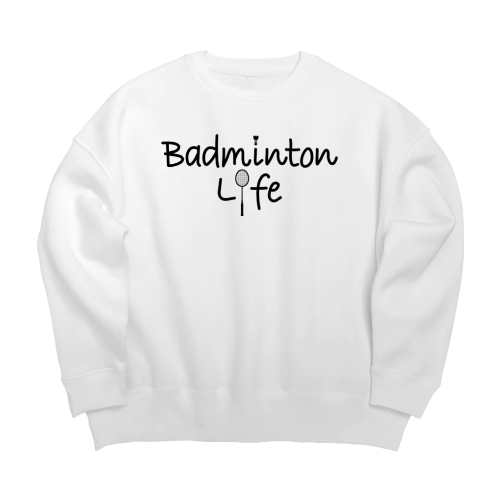 sports_tower スポーツタワーのバドミントン・Badminton・文字・おしゃれ・スポーツライフ・ラリー・デザイン・Tシャツ・スポーツ・かっこいい・かわいい・女子・男子・羽球・シャトル・スマッシュ・ラケット・プレーヤー・選手 Big Crew Neck Sweatshirt