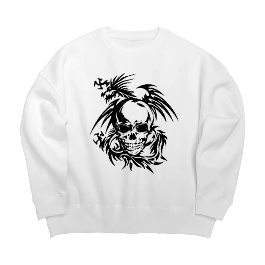 ❣ 𝐩𝐨𝐩 𝐜𝐨𝐥𝐥𝐞𝐜𝐭𝐢𝐨𝐧'𝐬 ❣のドラゴンスカルデザイン Big Crew Neck Sweatshirt