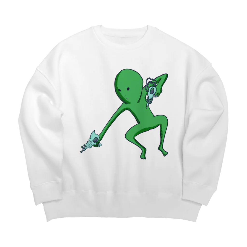 doteauの宇宙人くん：光線ピューピュー Big Crew Neck Sweatshirt