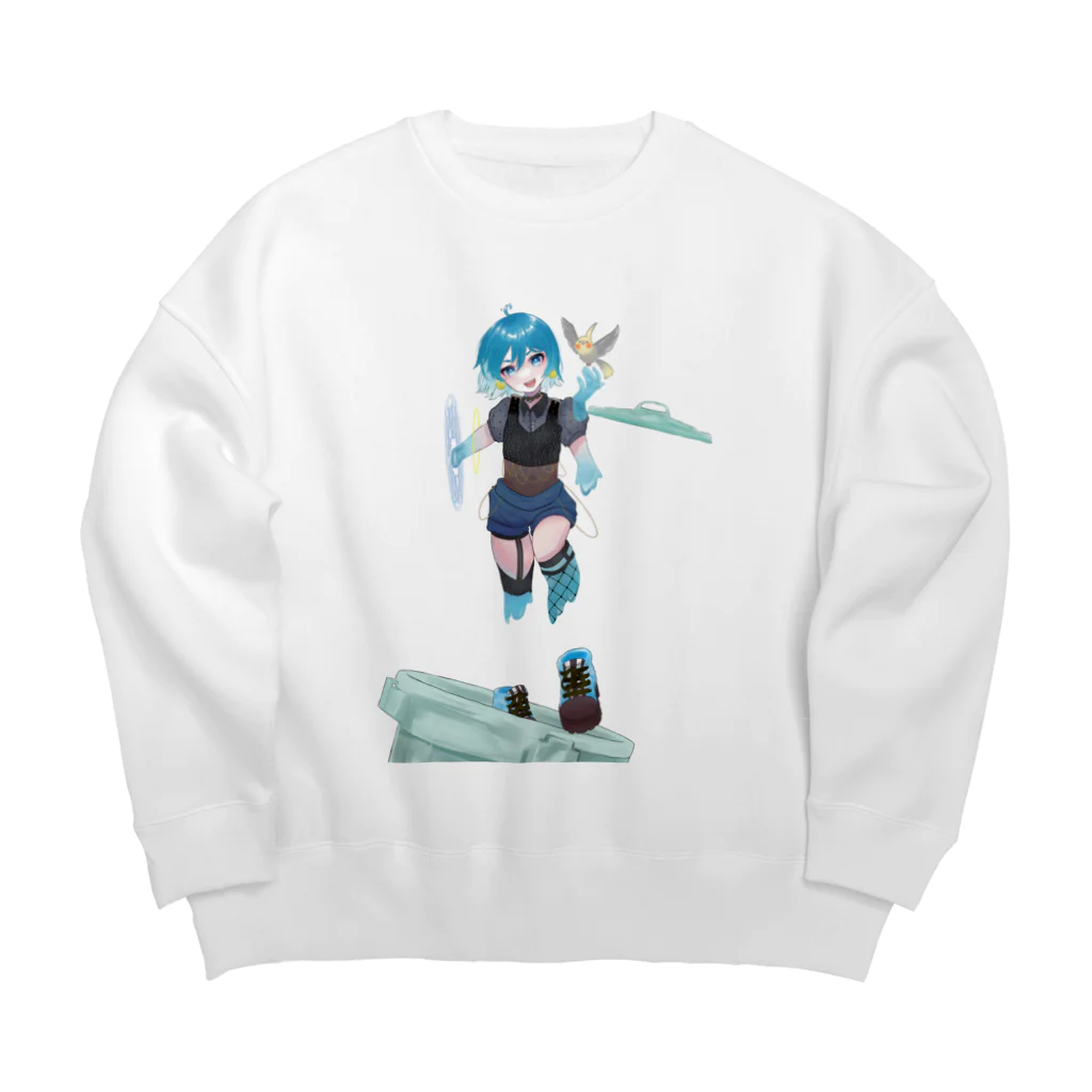 スライムバケツ店の有馬千草ママ冷音ちゃん（右手異空間B） Big Crew Neck Sweatshirt